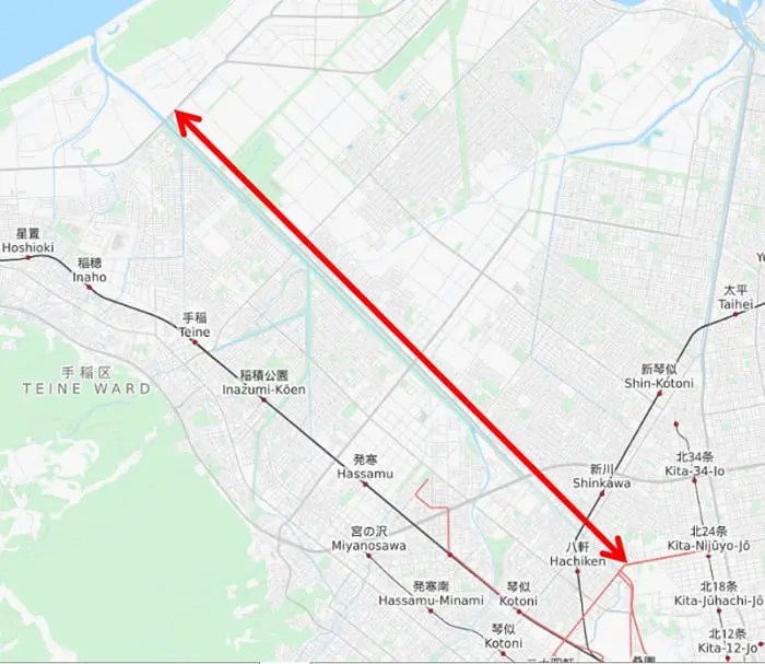 新川桜並木の場所