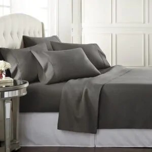 Danjor Linens Soft Bedding & Pillowcases Bed Linen Set with Deep Pockets, Queen, Gray