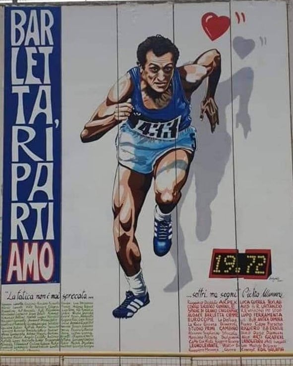Murale Dedicato A Pietro Mennea Inaugurato A Barletta La Citta Omaggia Cosi Il Suo Campione La Mia Puglia