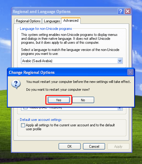 Windows xp arabic language settings step by step otosection