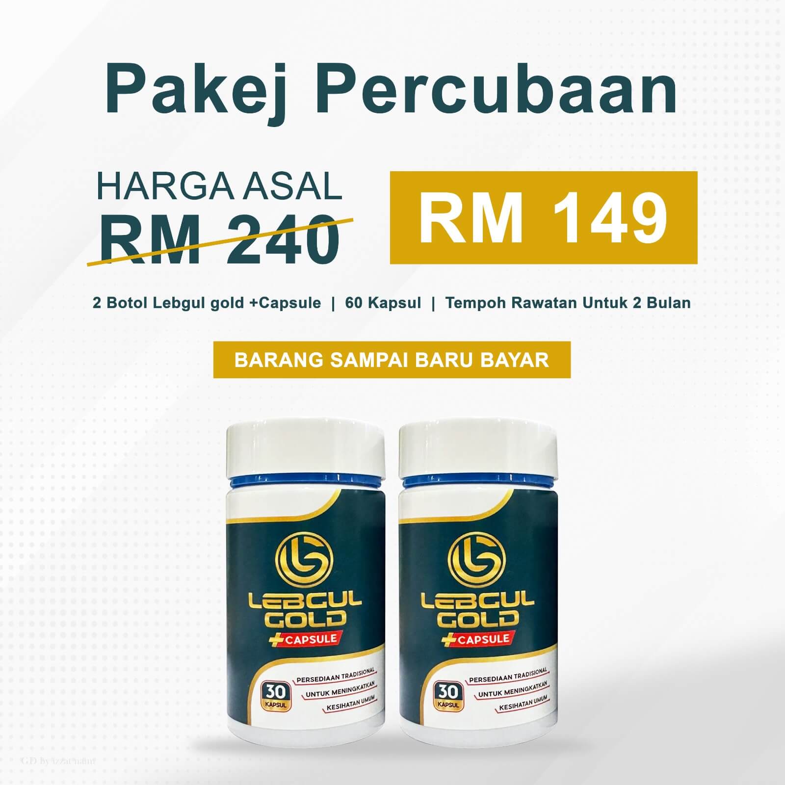 Pakej Rawatan Percubaan Lebgul Gold Kapsul Plus