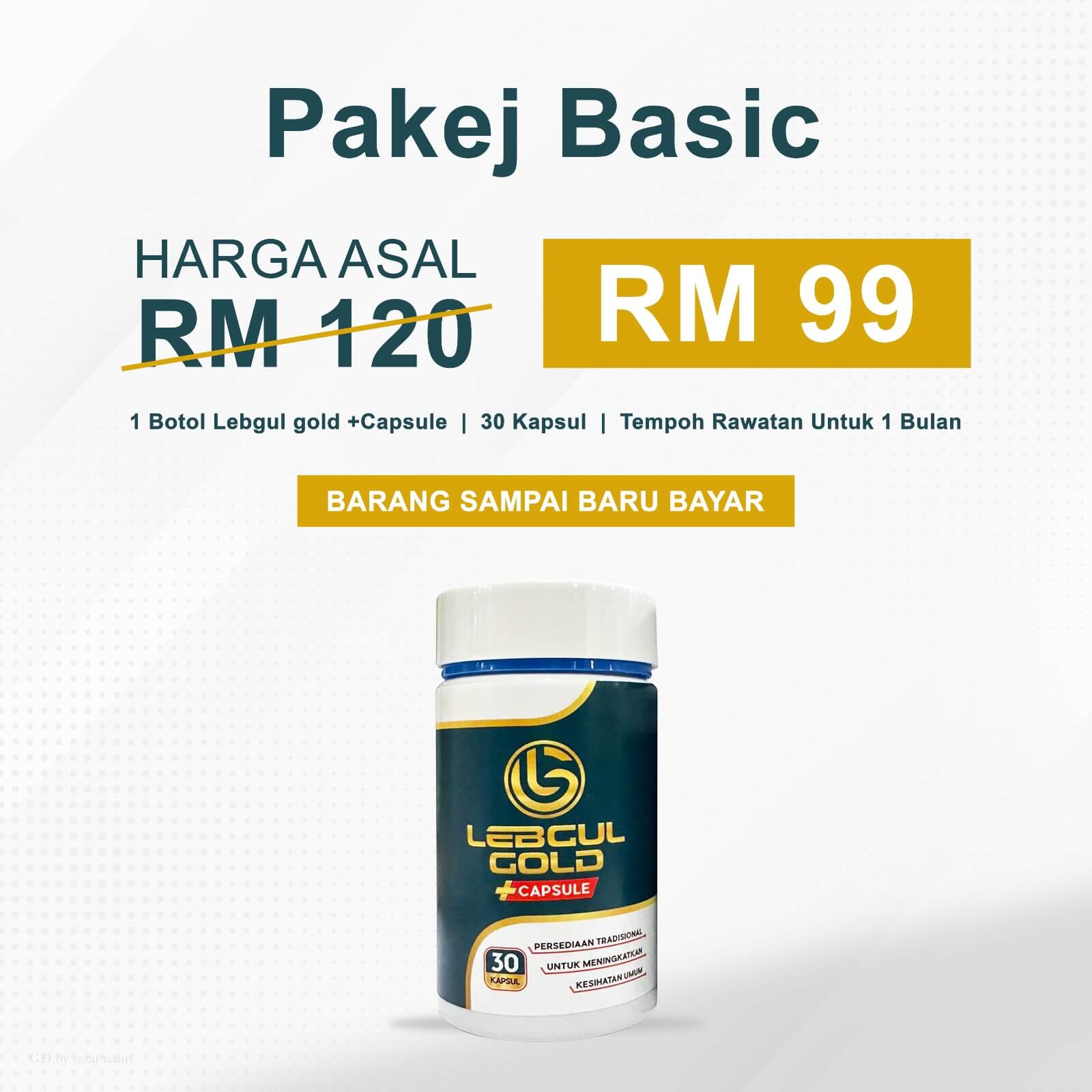 Pakej Rawatan Asas Lebgul Gold Kapsul Plus