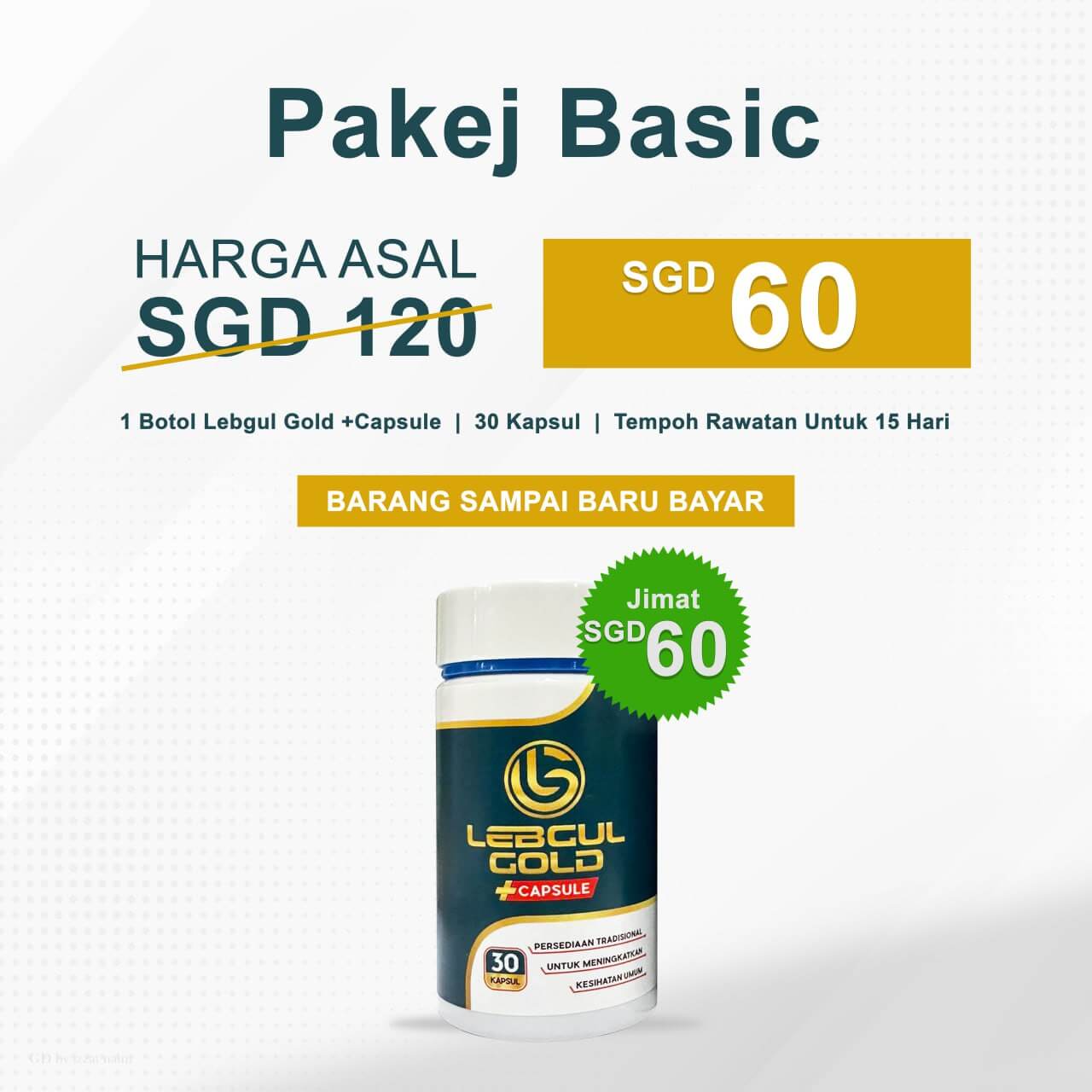 Pakej Rawatan Asas LebgulGold Kapsul Plus