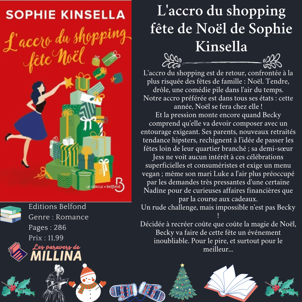 L Accro Du Shopping Fete Noel De Sophie Kinsella Les Paravers De Millina