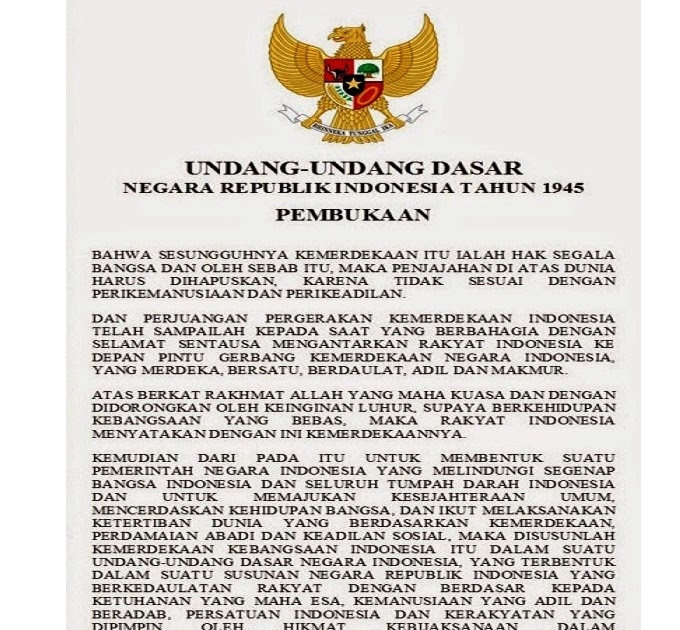 Makna Pembukaan Dan Pokok Pikiran Undang Undang Dasar Uud 1945 Otosection