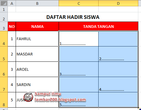 Gambar 2: Cara Membuat Nomor Tanda Tangan Zig Zag Otomatis Di Excel