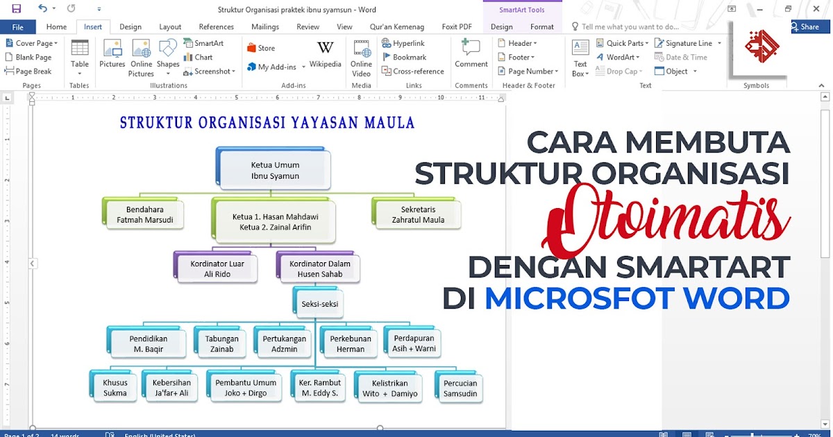 Cara Membuat Struktur Organisasi Yang Rapi Dan Mudah Di Ms Word Smk