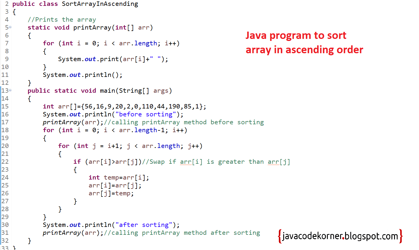 C Program To Sort Array In Ascending Order Otosection 9642