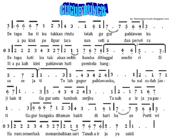 Gugur Bunga Not Angka Koleksi Not Angka – Otosection