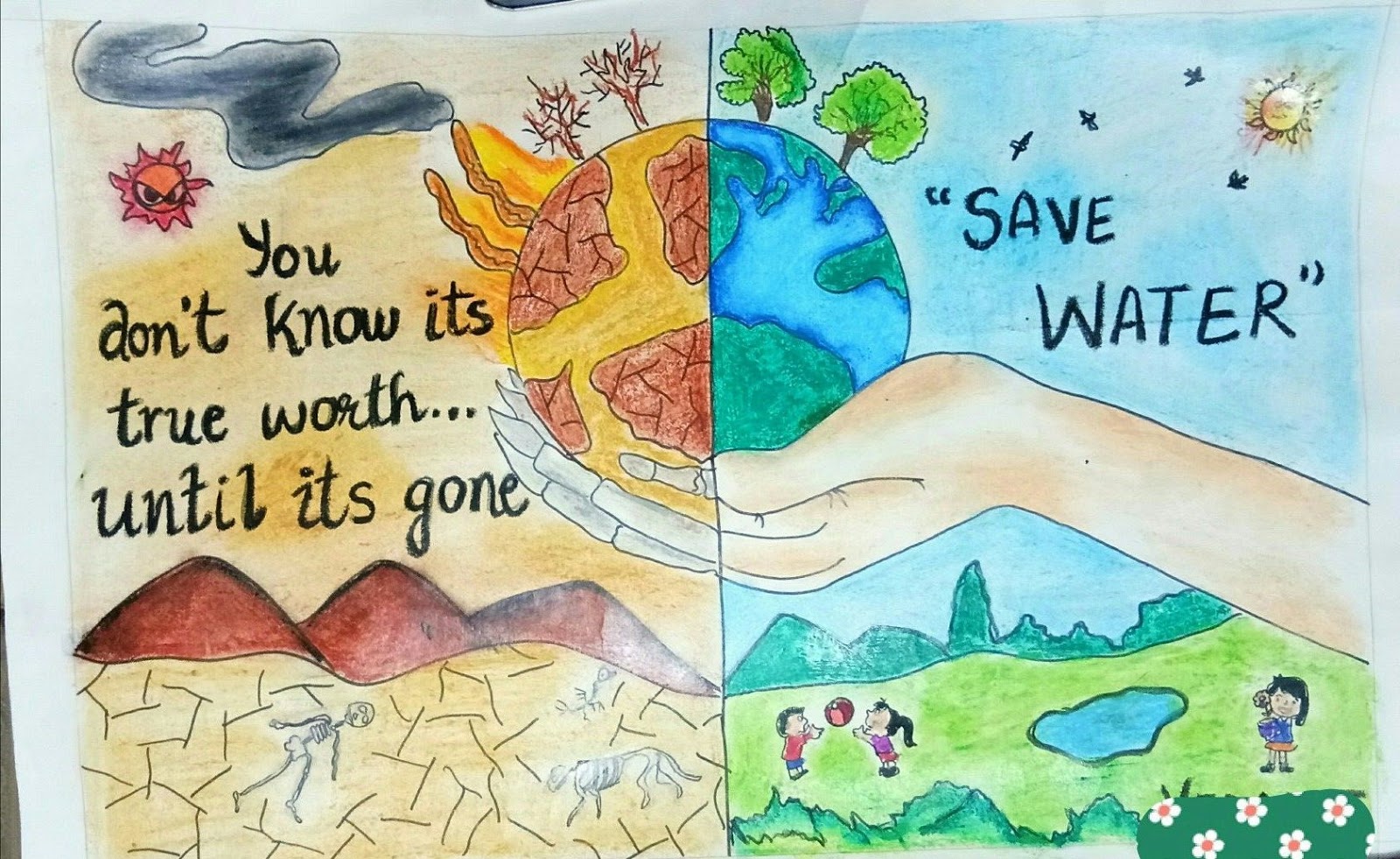 How To Draw Save Water Save Earth Drawing For Kids Save Water Drawing
