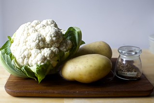 cauliflower, potatoes, cumin seed to roast