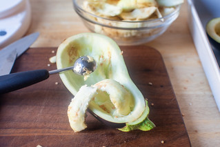 a melon baller or spoon works