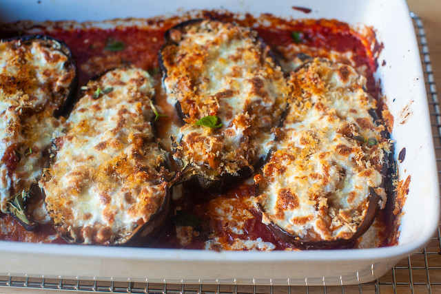 stuffed eggplant parmesan