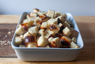 cubed, dried-out bread