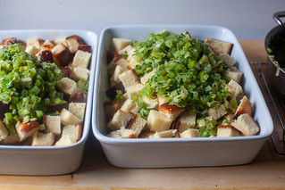 add to bread, toss to combine