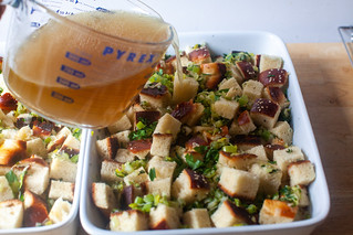 add broth, eggs if you wish