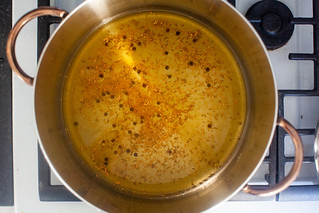 heat the vinegar and spices
