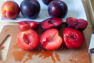 halve and remove pits