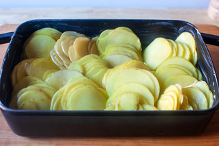 alternate direction of stacked handfuls