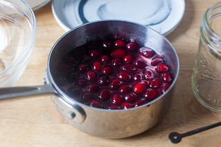 soak cranberries in simple syrup