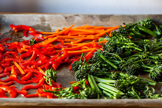 begin roasting the vegetables