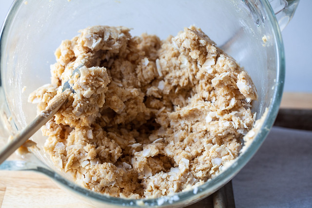 coconut brown butter cookie batter