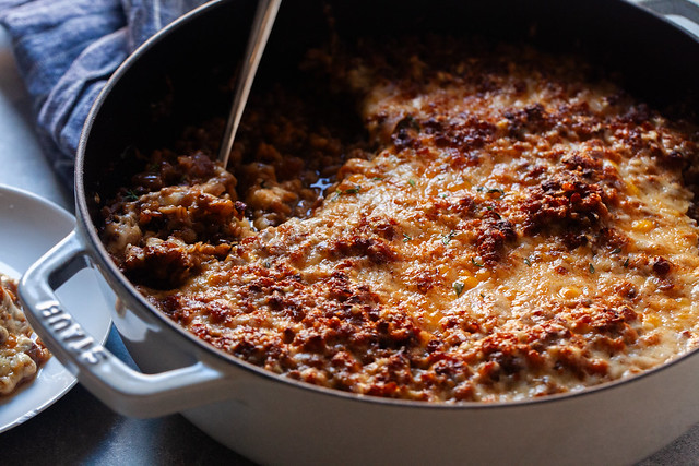 french onion baked lentils and farro-7