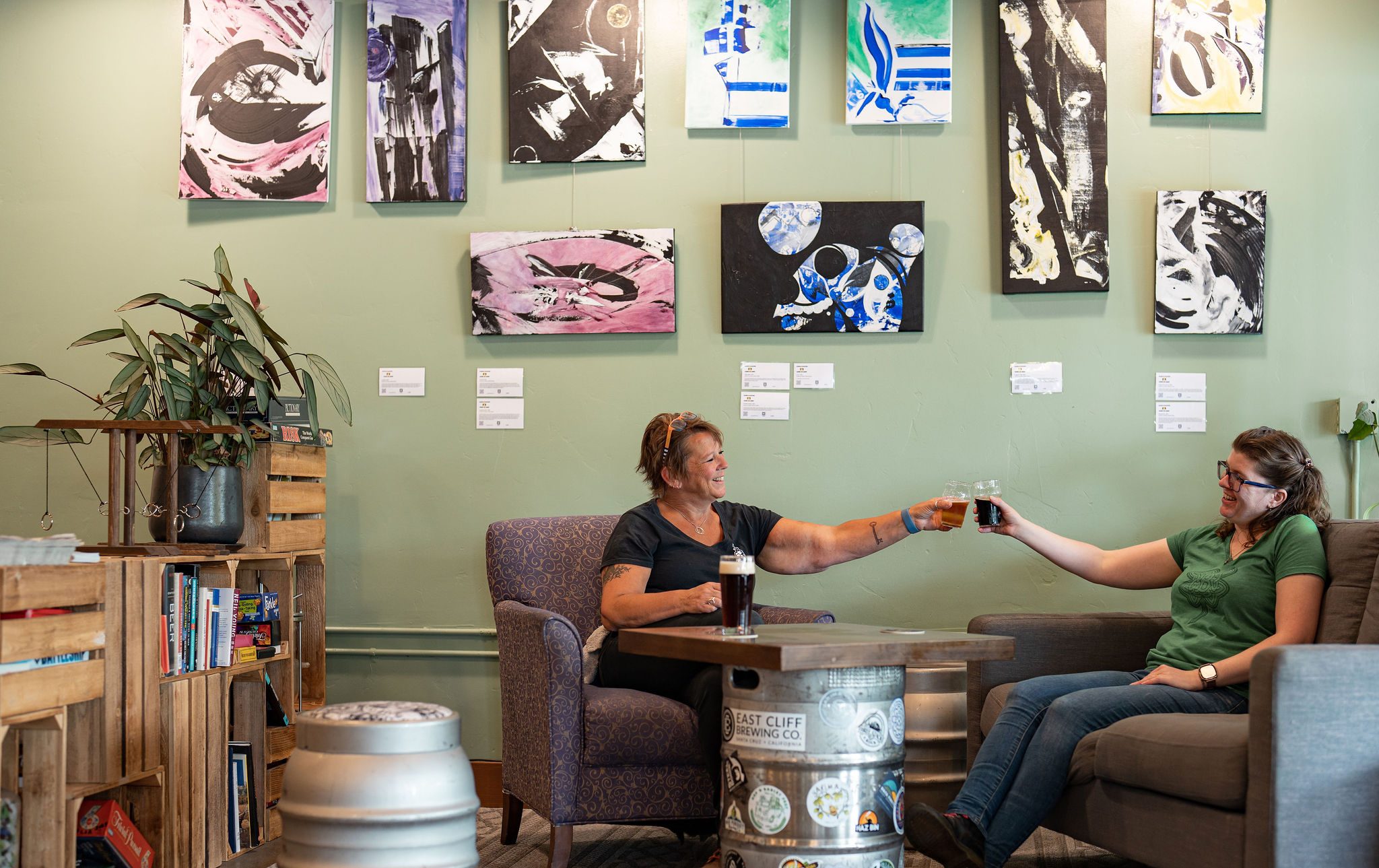 Balefire Brewing co-owners Leslie Buchanan (left) and Stephanie Murphy in their Live Oak taproom.