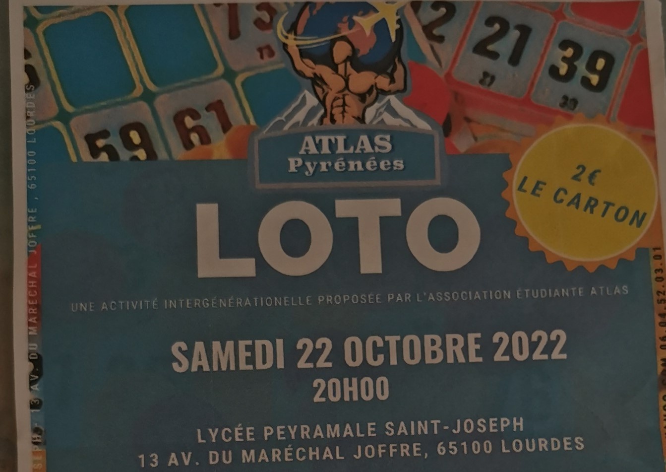 Lourdes Loto De L Association Etudiante Atlas Pyrenees Le 22 Octobre Lourdes Actu