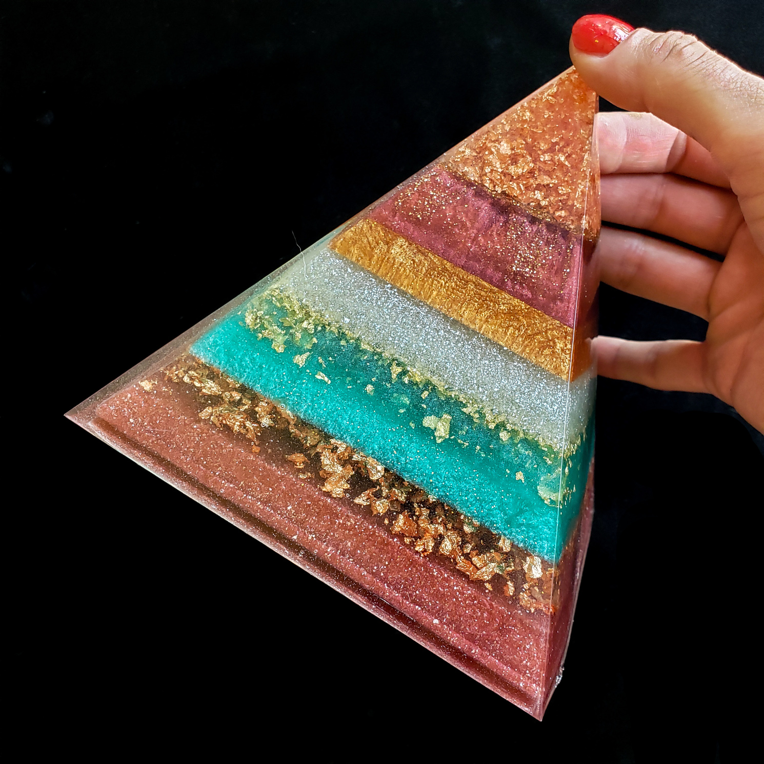 Resin Pyramid Home Accent - Copper - Image 2