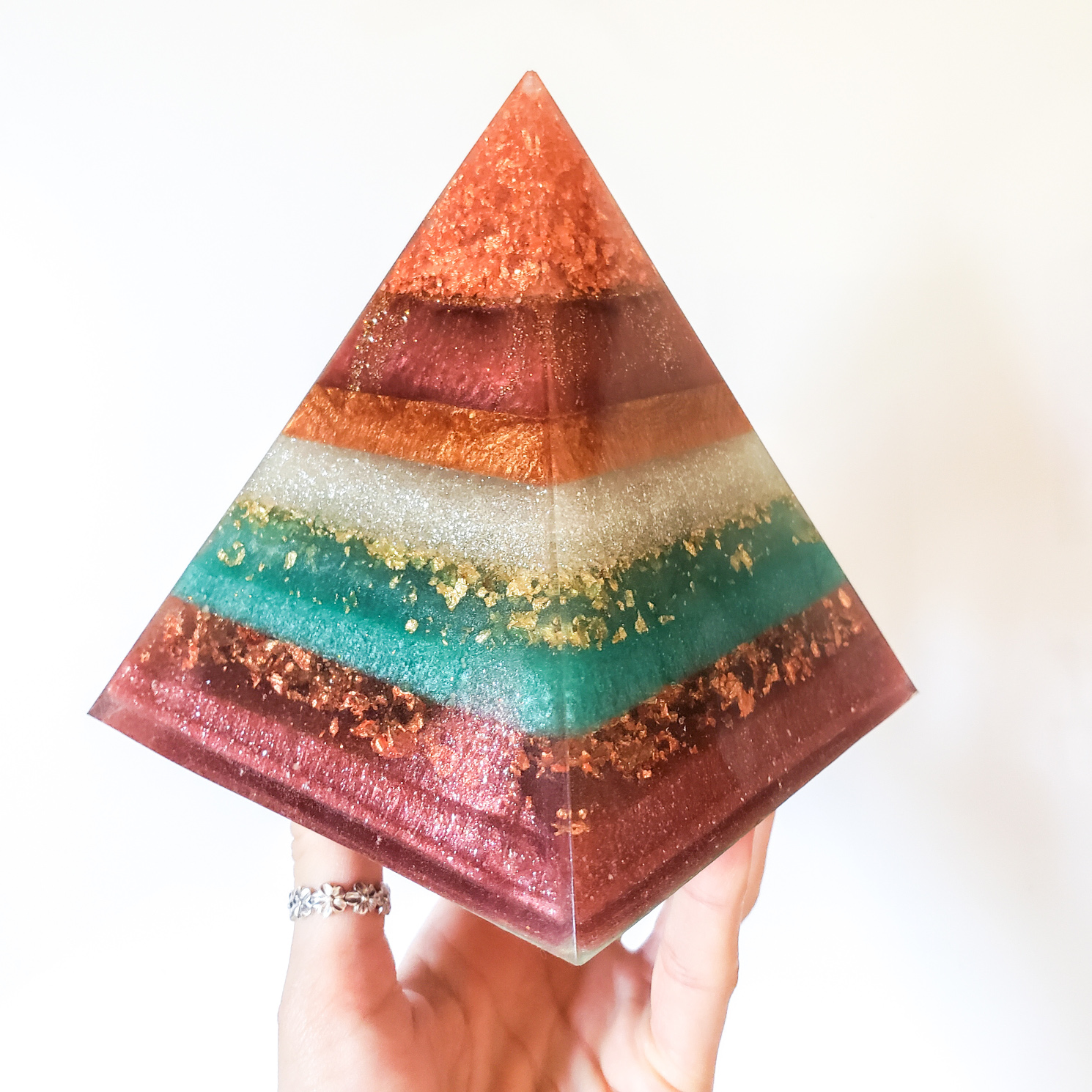 Resin Pyramid Home Accent - Copper