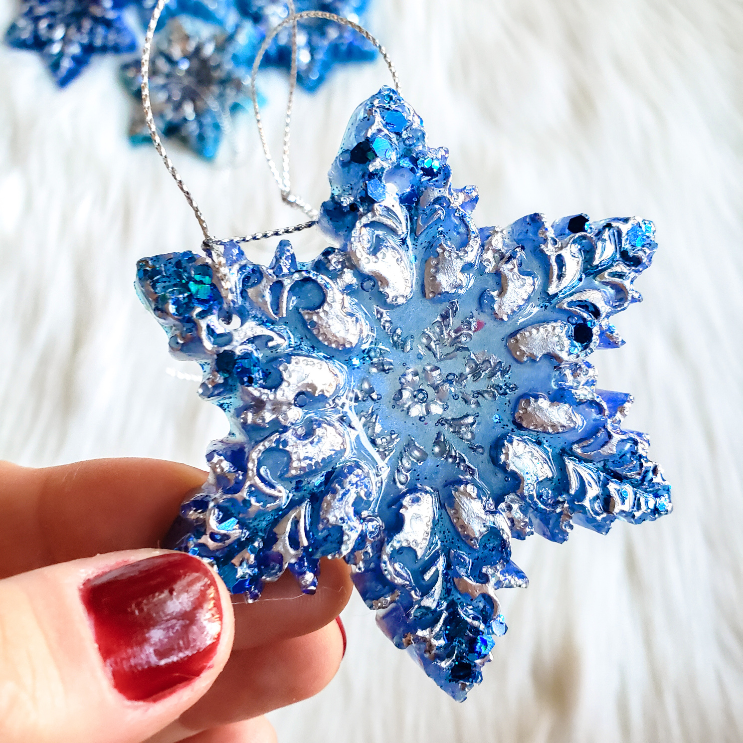 Christmas Ornaments - Blue/Silver - Image 2