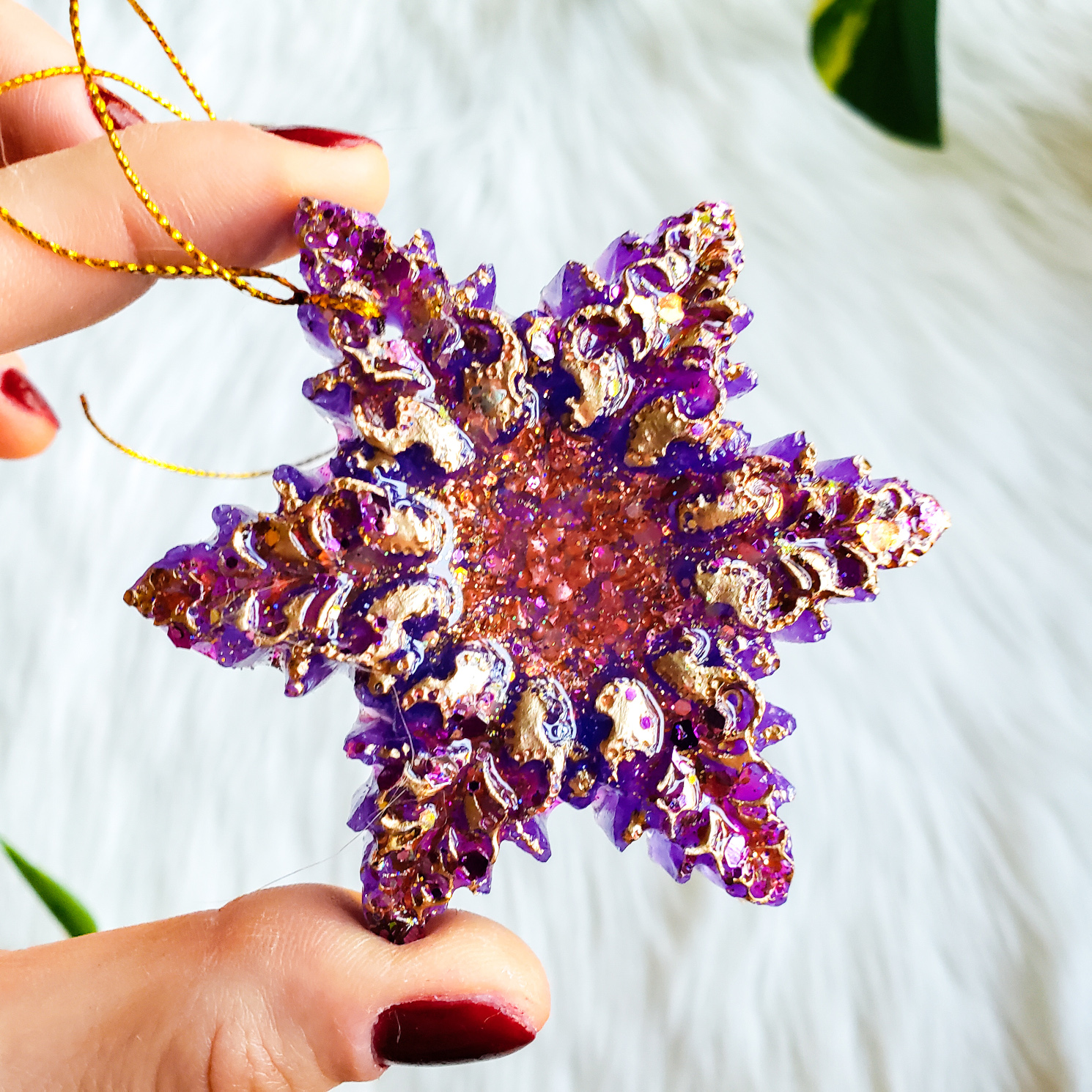 Christmas Ornaments - Purple/Gold