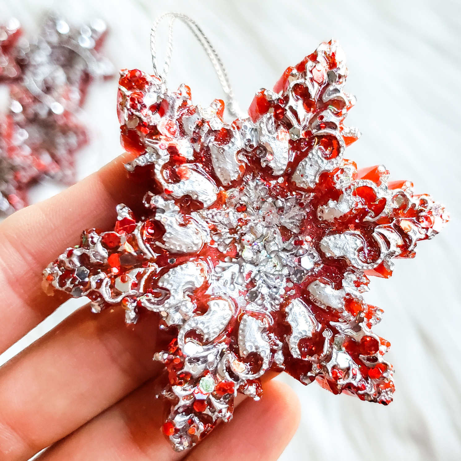 Christmas Ornaments - Red/Silver