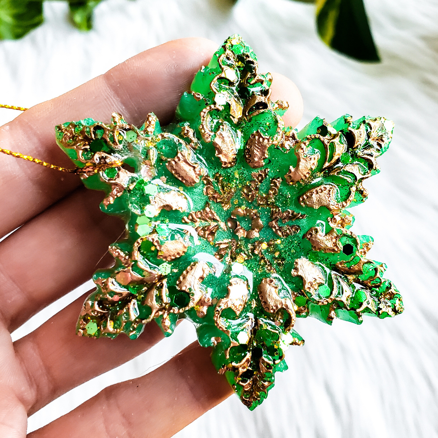 Christmas Ornaments - Green/Gold - Image 2