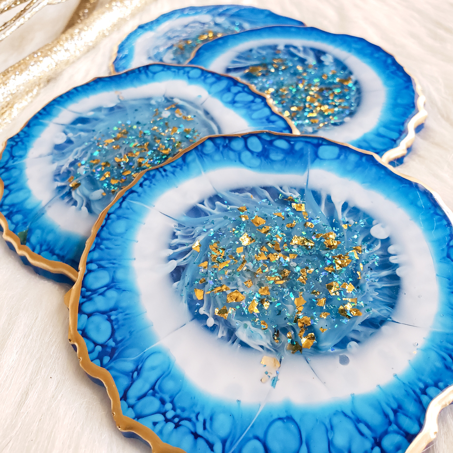 Geode Coasters, Blue - Image 2