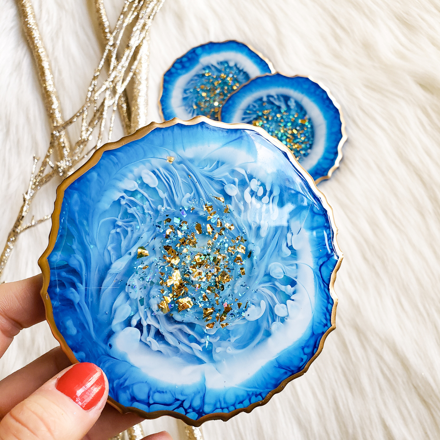 Geode Coasters, Blue - Image 3