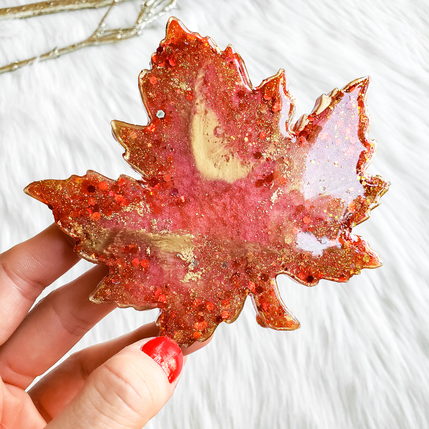 Maple Leaf Coasters - Red/Gold - Image 2