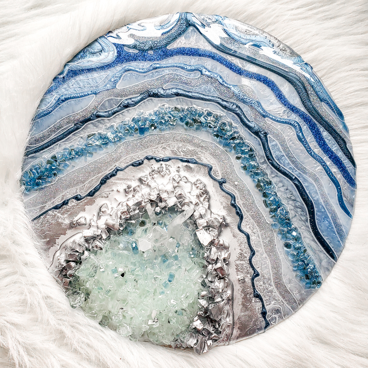 Resin Geode Artwork, 12'' x 12''