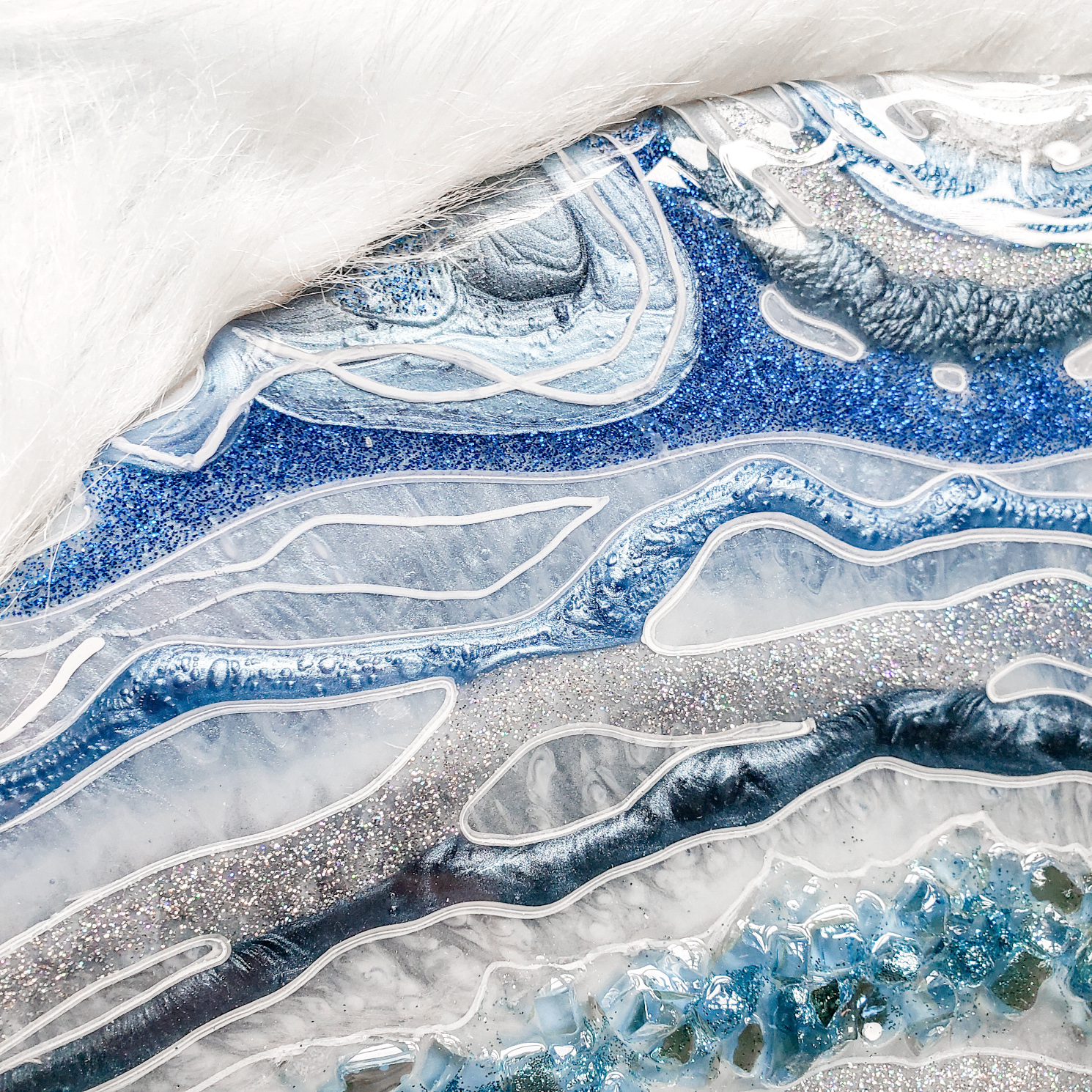 Resin Geode Artwork, 12'' x 12'' - Image 2