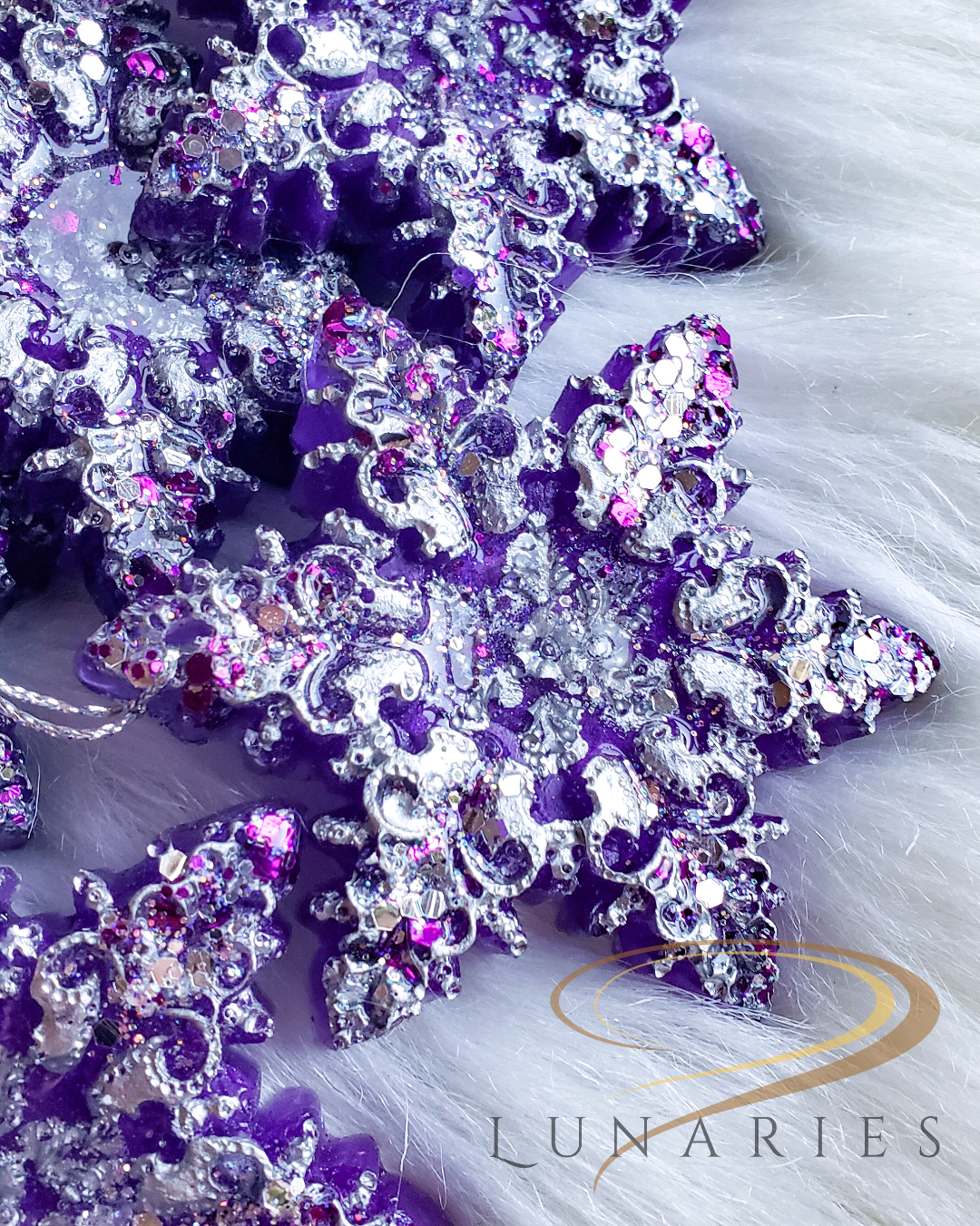 Christmas Ornaments - Purple/Silver - Image 2