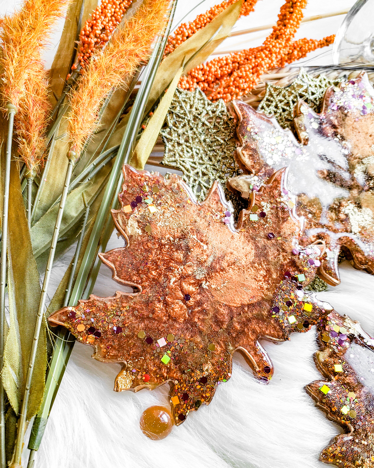 Maple Leaf Coasters - Brown