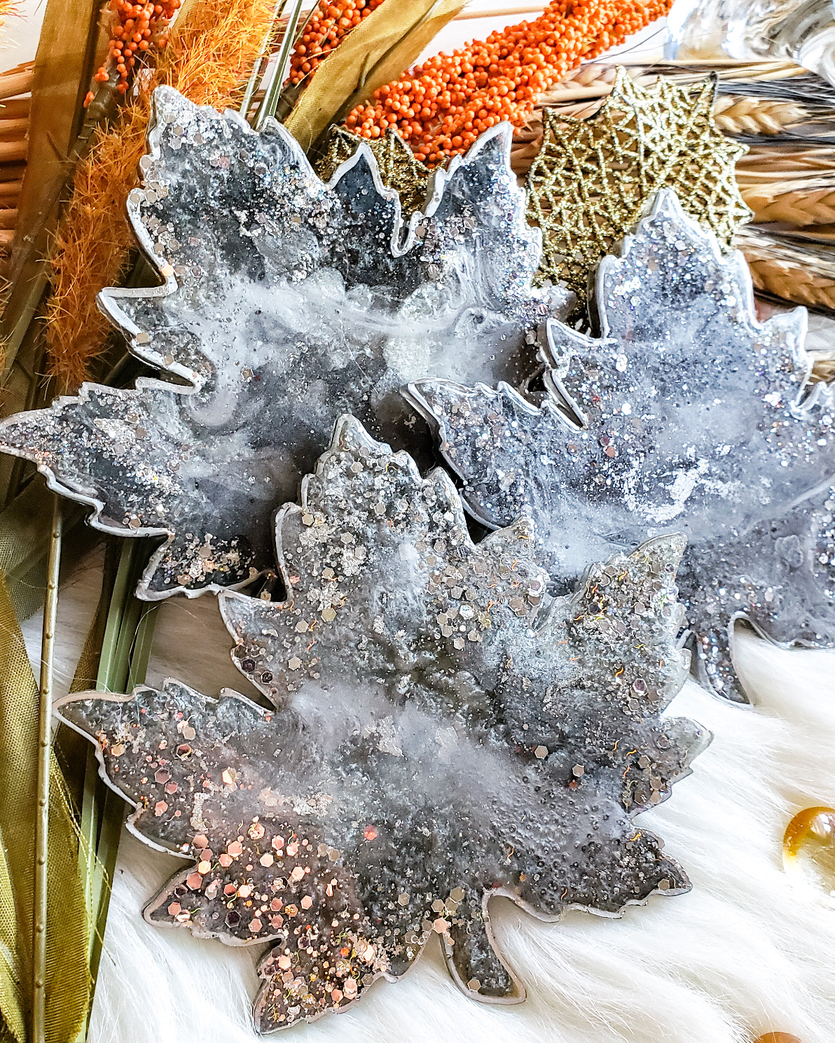 Maple Leaf Coasters - Silver - Image 2
