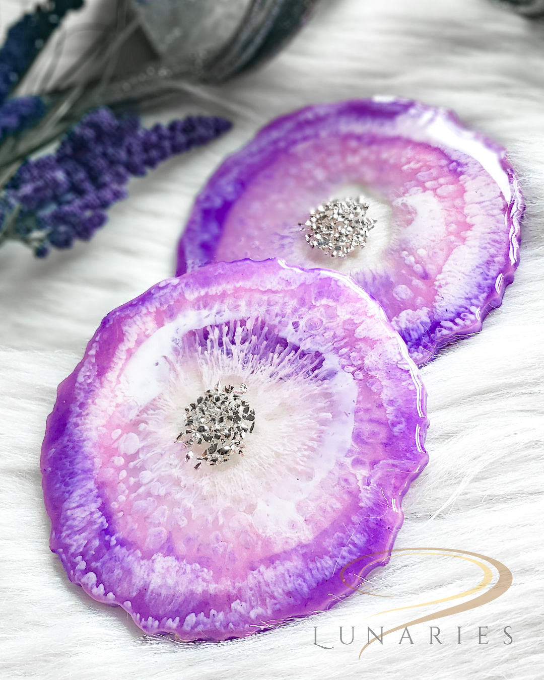 Resin Geode Coasters, Set of 2 - Image 2