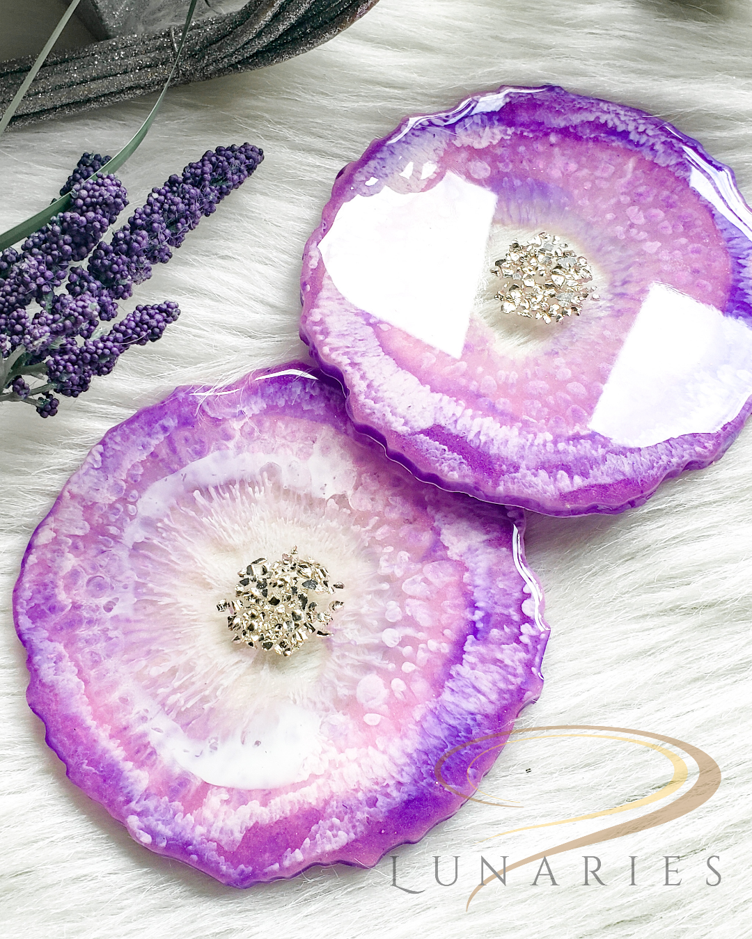 Resin Geode Coasters, Set of 2 - Image 3