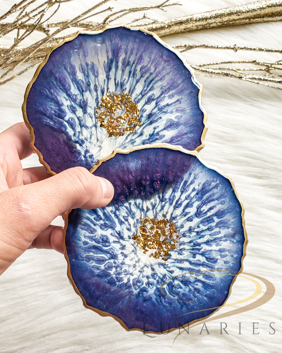 Resin Geode Coasters, Set of 2 - Image 4