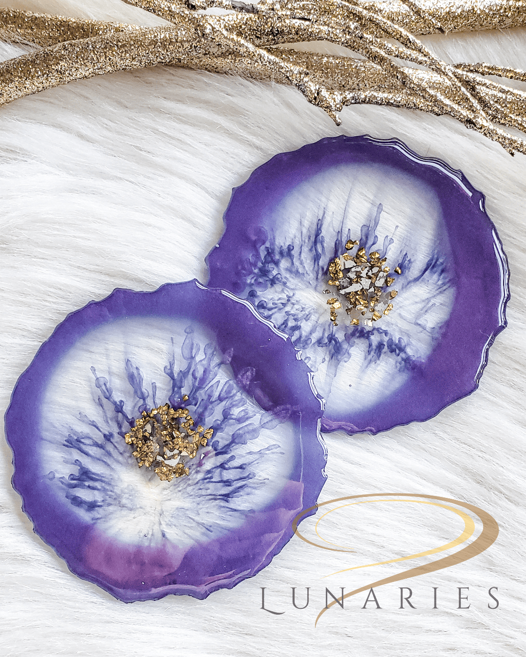 Resin Geode Coasters, Set of 2 - Image 4