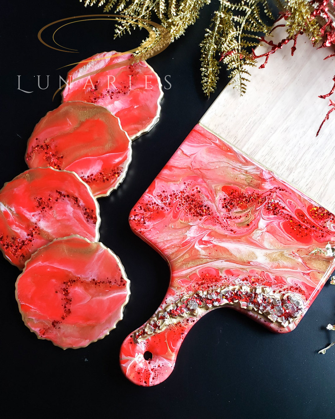 MADE TO ORDER - Charcuterie Board and Coaster Set