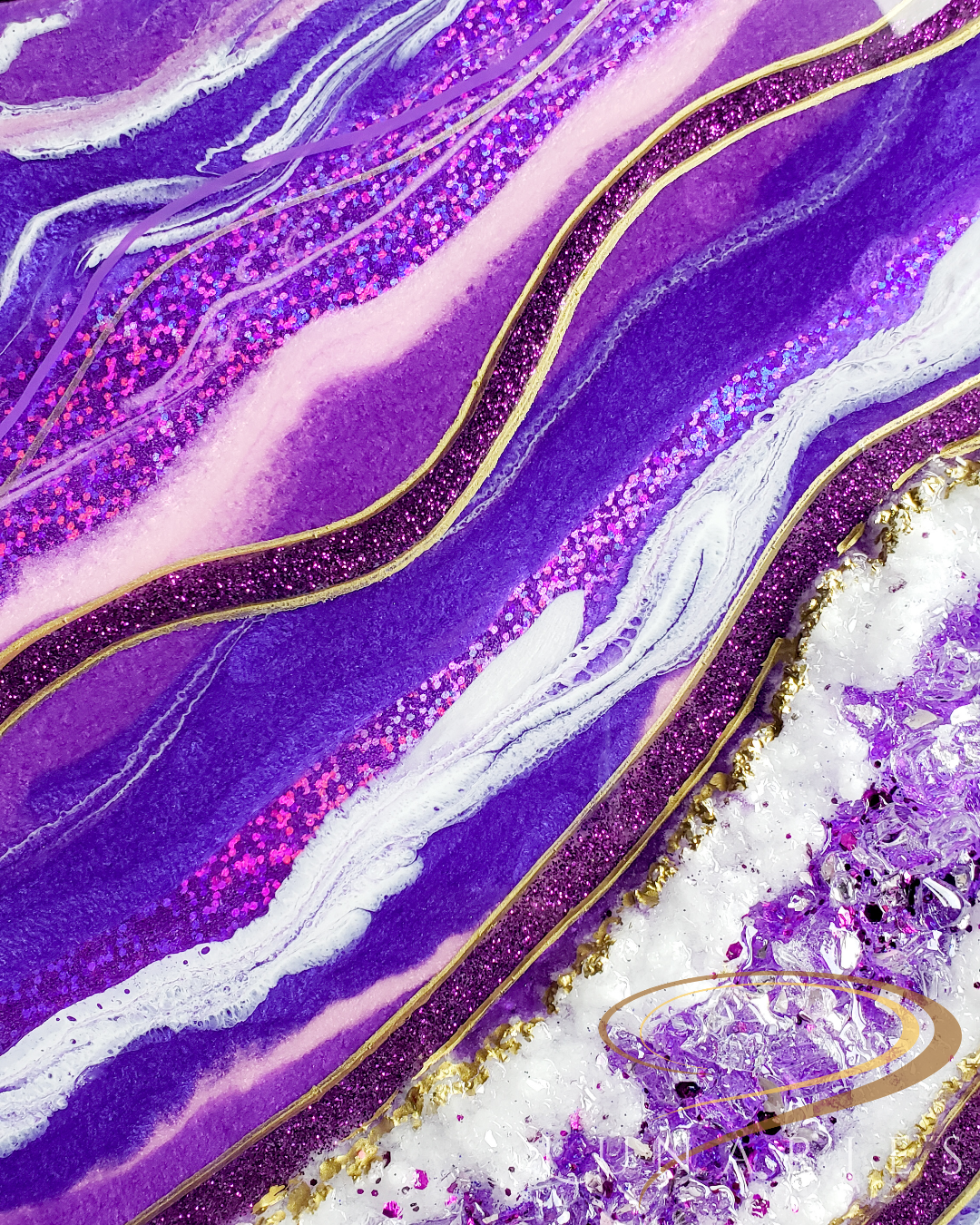 Resin Geode Artwork 14"x11" - Image 7