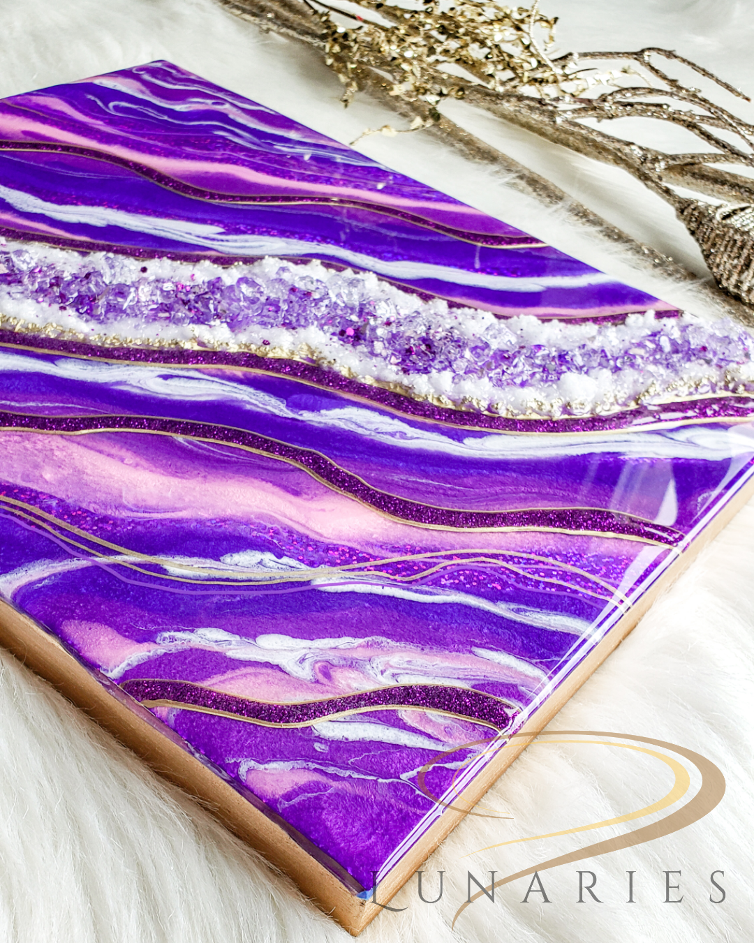 Resin Geode Artwork 14"x11" - Image 2